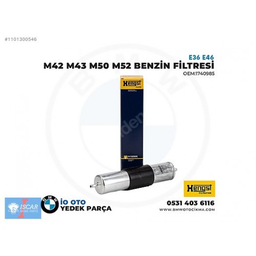 BMW E36 E46 M42 M43 M50 M52 BENZİN FİLTRESİ HENGST OEM:1740985